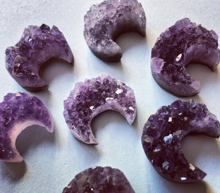 Amethyst Crystal Moon Decoration