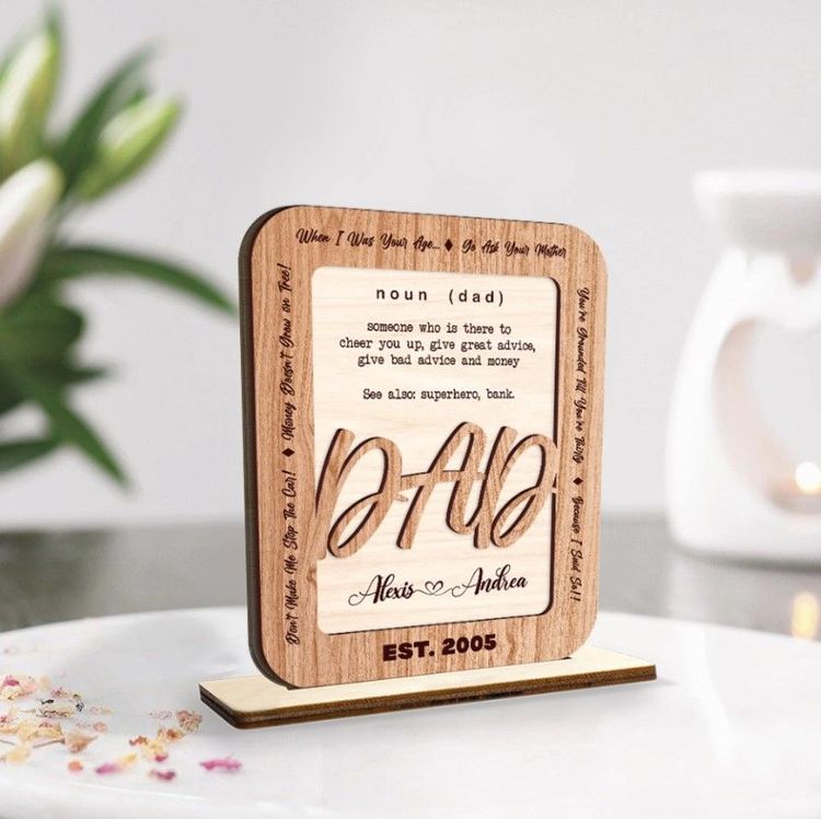 Thoughtful Dad Definition Custom Wooden Plaque