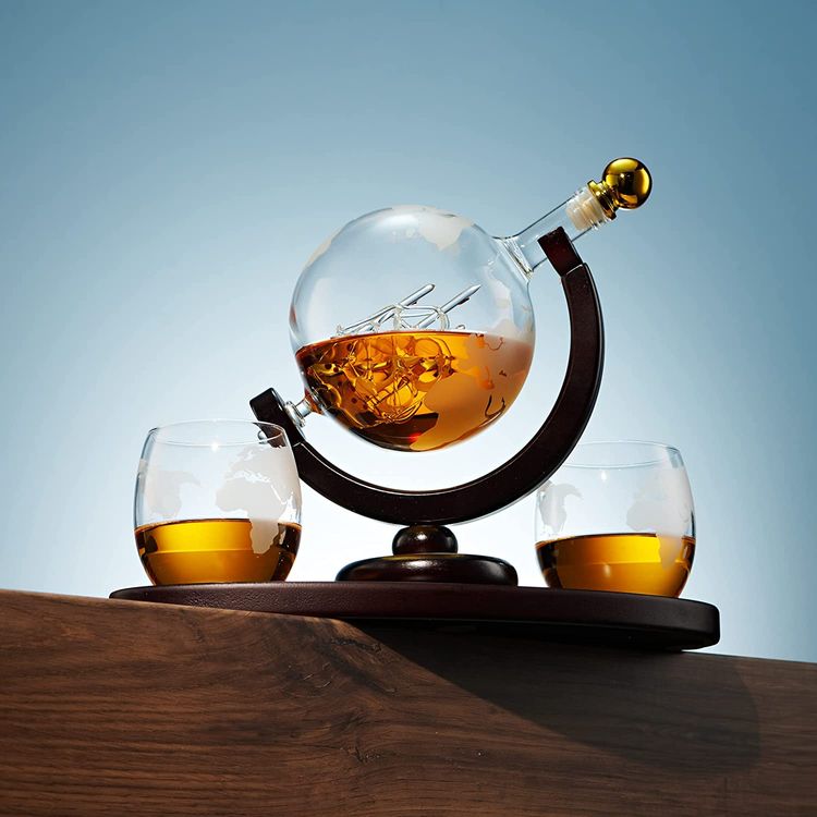 Whiskey Decanter Globe Set