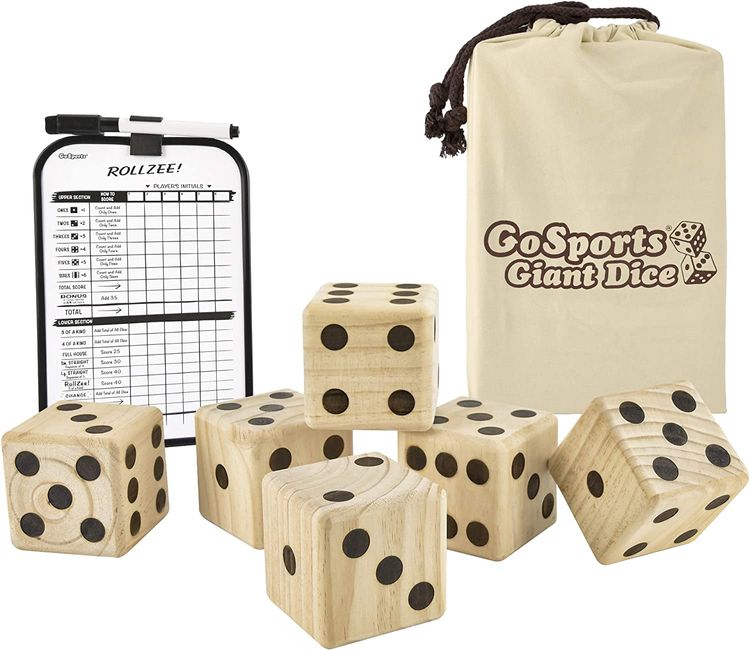 GoSports Wooden Playing Dice Set