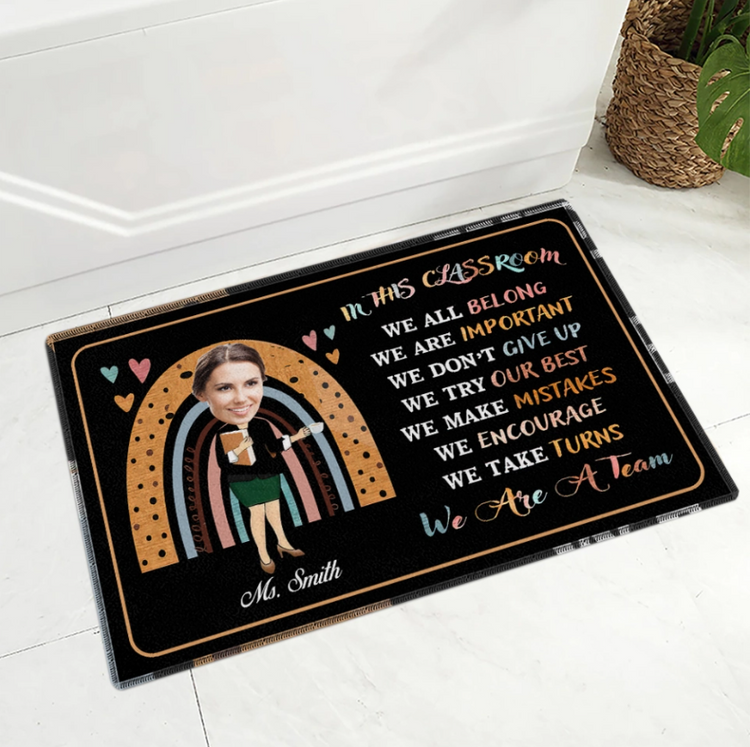 We Are A Team Personalized Doormat