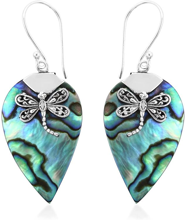 Abalone Shell Dangle Drop Earrings