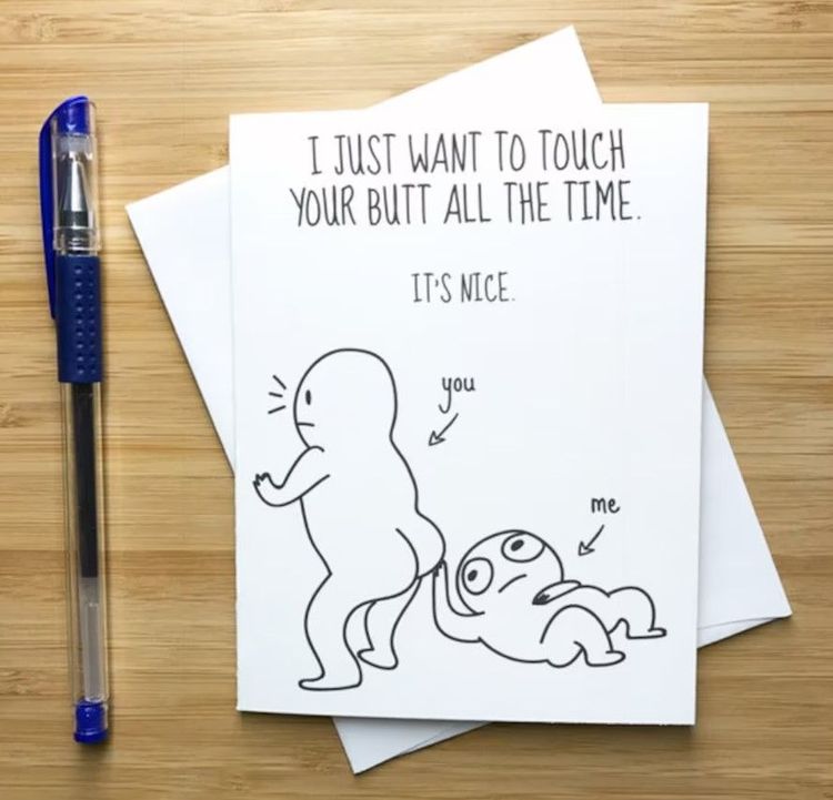 Funny Touch My Butt Love Card