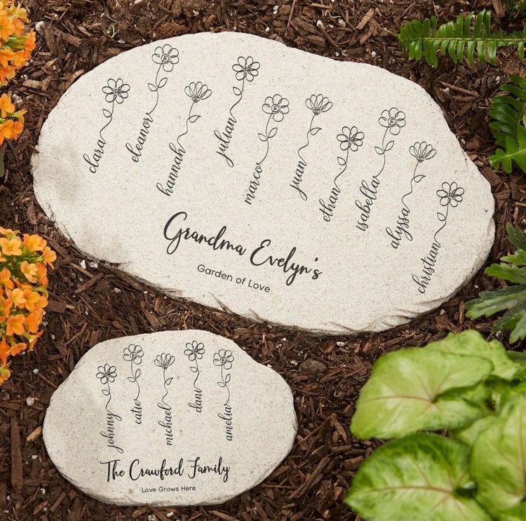 Personalized Round Garden Stone