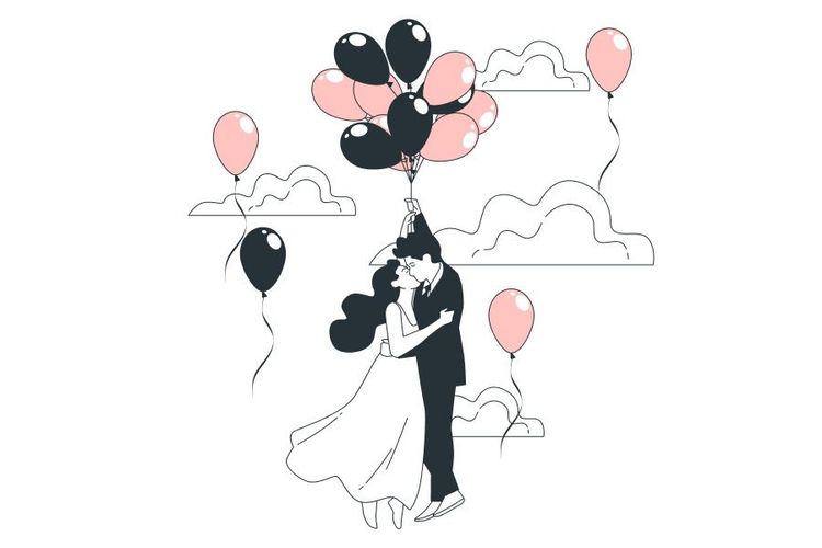 Personalized Gift For Boyfriend, Heart Balloon Print