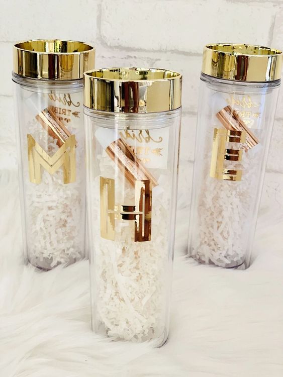 Gold Monogram Tumbler