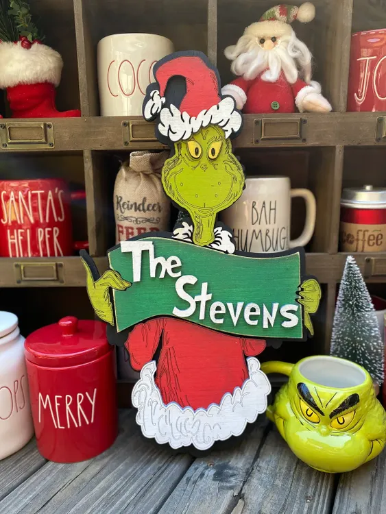 Family Grinch Tea Cup Grinch Christmas 2022 Grinch Christmas Ornament Cute  Christmas Gift