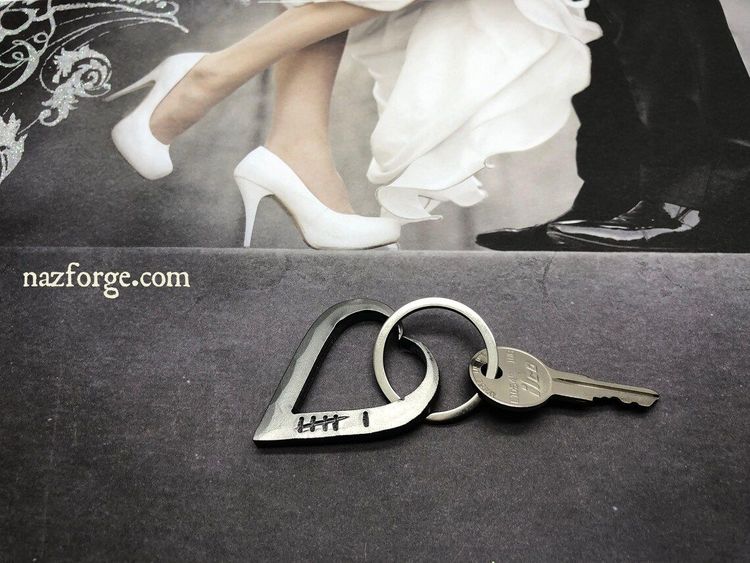 Hand-Forged Heart Keychain