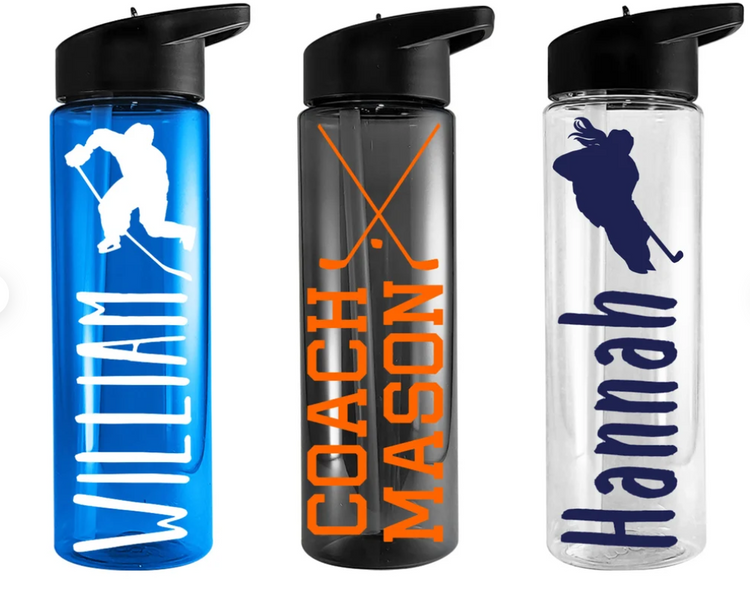 Hockey Player Boy Personalized Water Bottle