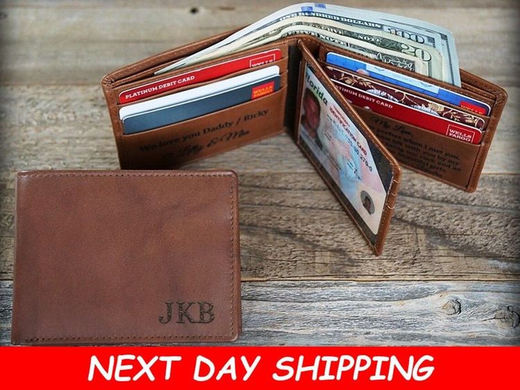 Miss Checker Slim Mens Wallet Minimalist Bifold Wallet Leather Money Clip Multiple Card Holder for Dad Boyfriend Husband, Adult Unisex, Size: One Size