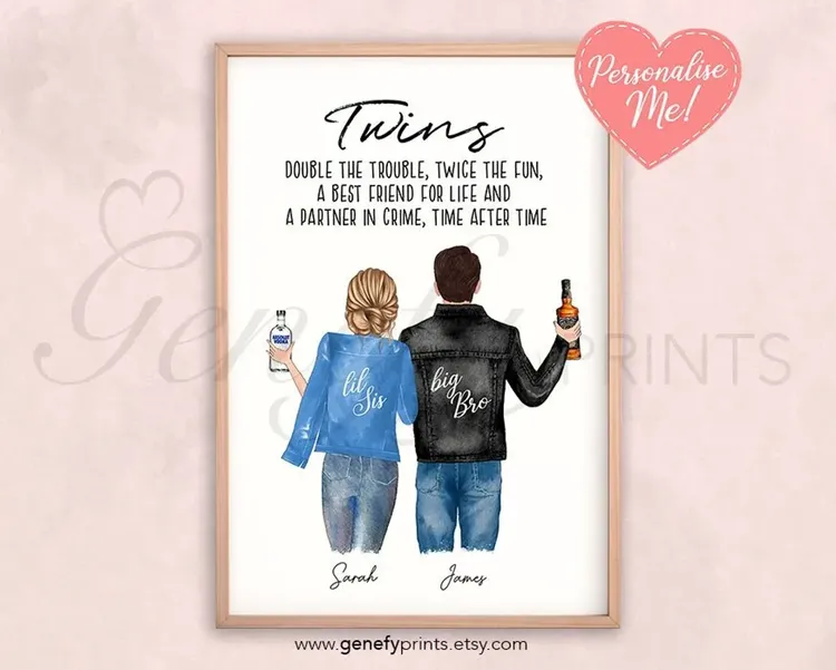 Personalised gifts for twins new arrivals