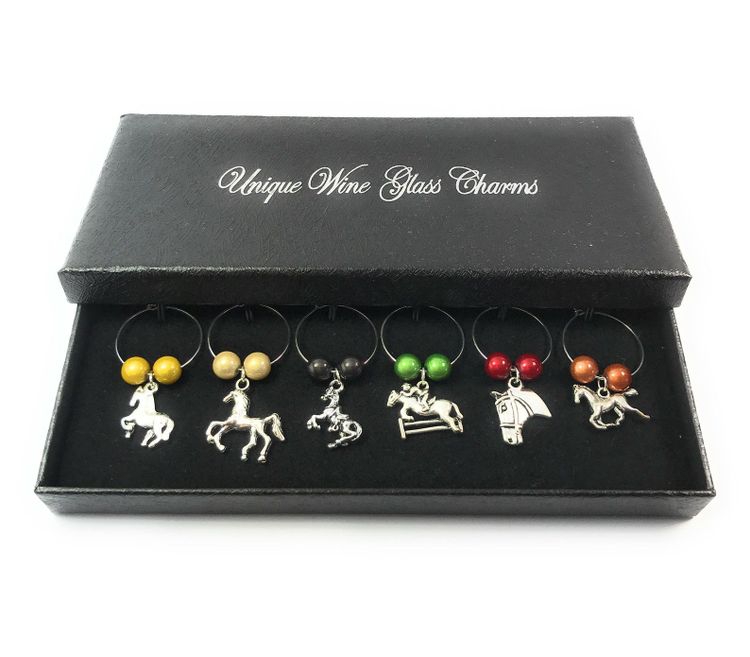 Horse Wine Charms Western Wine Charms Western Gifts Horse Gifts Horse Theme  Gifts Equestrian Housewarming Gift 5 per Set 