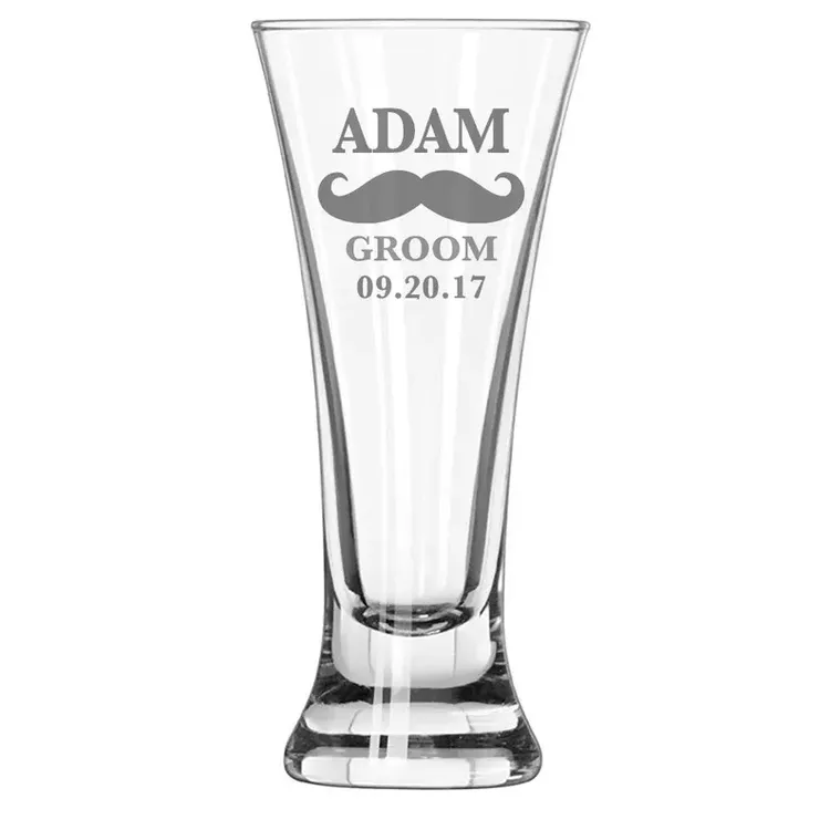 Funny Groomsmen Gifts  Laser Engraved Your Buddy on a Beer Glass