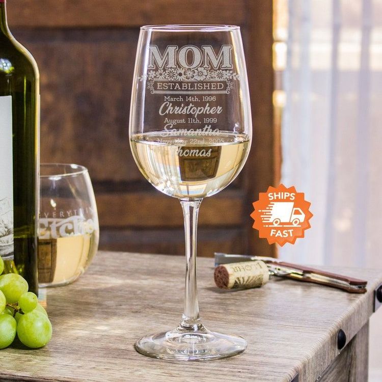 Funny Mom Wine Glasses Gift for Mom With Fun Messages Perfect Gift for Mom  Great Mother's Day Gift 