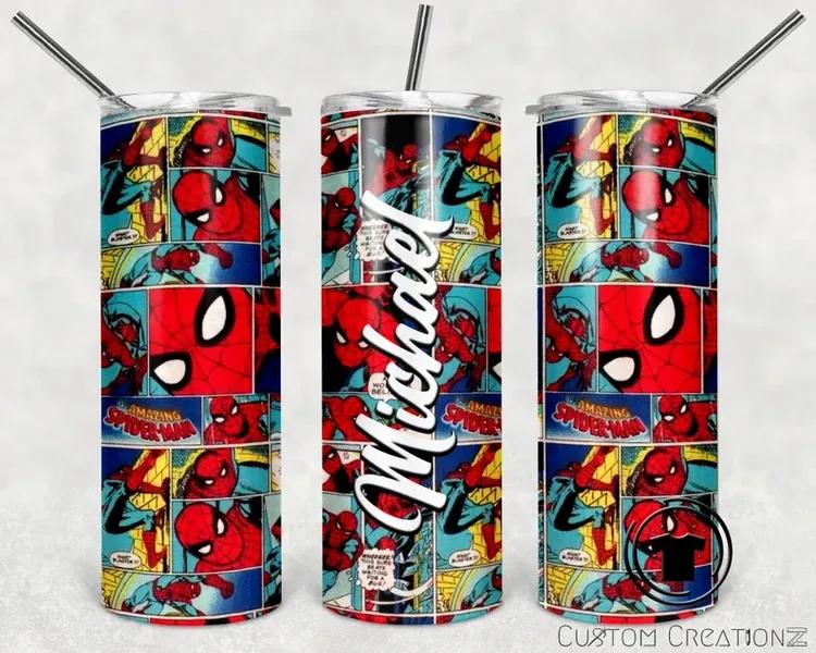 Marvel Spider-Man Amazing Dad Stainless Steel Water Bottle - METALLIC