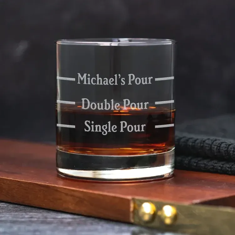 Whiskey Glass Gift Set for Men, Father's Day Gift, 10oz Old Fashioned Bourbon Glasses+Stainless Steel Bullet Stones, Size: One size, Clear