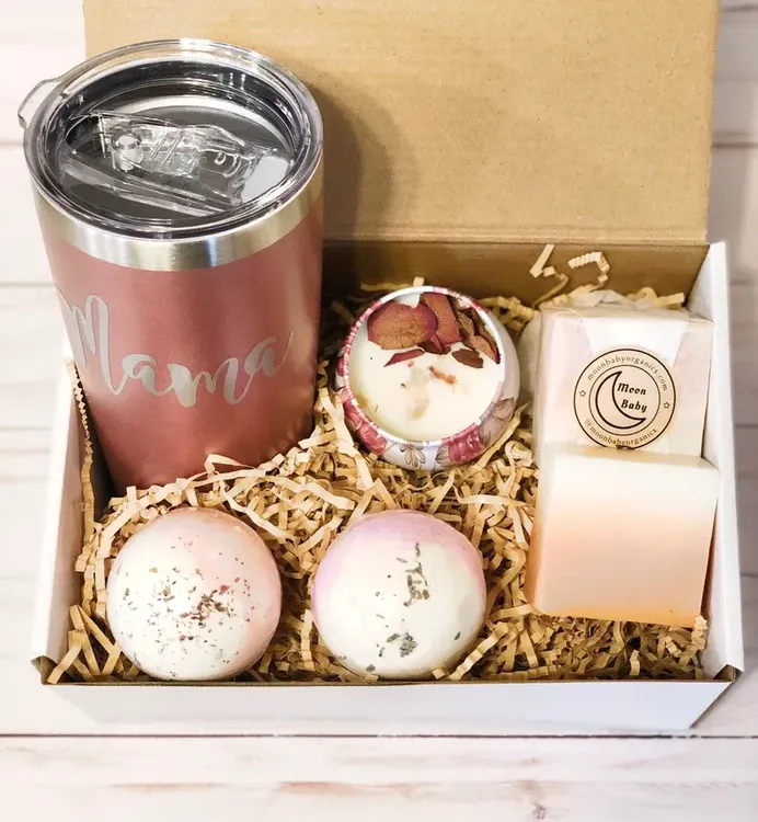 Deluxe New Mom & Baby Gift Box for Women After Birth, Baby Gift