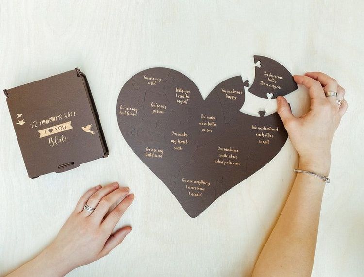 Will You Be My Girlfriend Personalized Proposal Puzzle Valentines Day Gift  for Her Propose to Girlfriend Ideas Heart Puzzle 