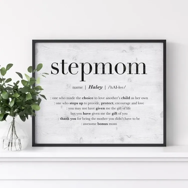 STEP-MOM - Mother's Day Gift, Mother's Day Sign, DIY Handprint Sign, Gifts  for stepmom, Child's Handprint Sign, Christmas Gift