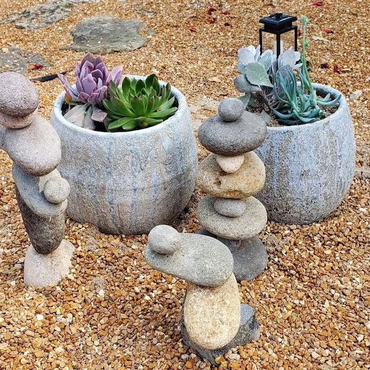 Small And Large Stone Cairn