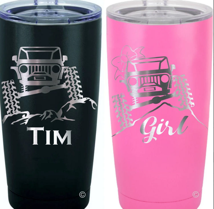 Just A Girl Who Loves Traveling With Jeep Personalized Jeep Tumbler, Gift  for Jeep Lovers 