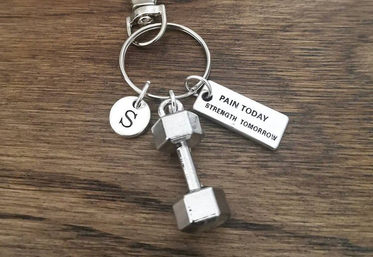 Kefley Birthday Christmas Gifts for Bodybuilder Gym Lovers Inspirational Keychain for Women Men Motivational Gift for Weight Lifter