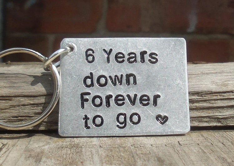 6 Years Down Forever To Go Keyring