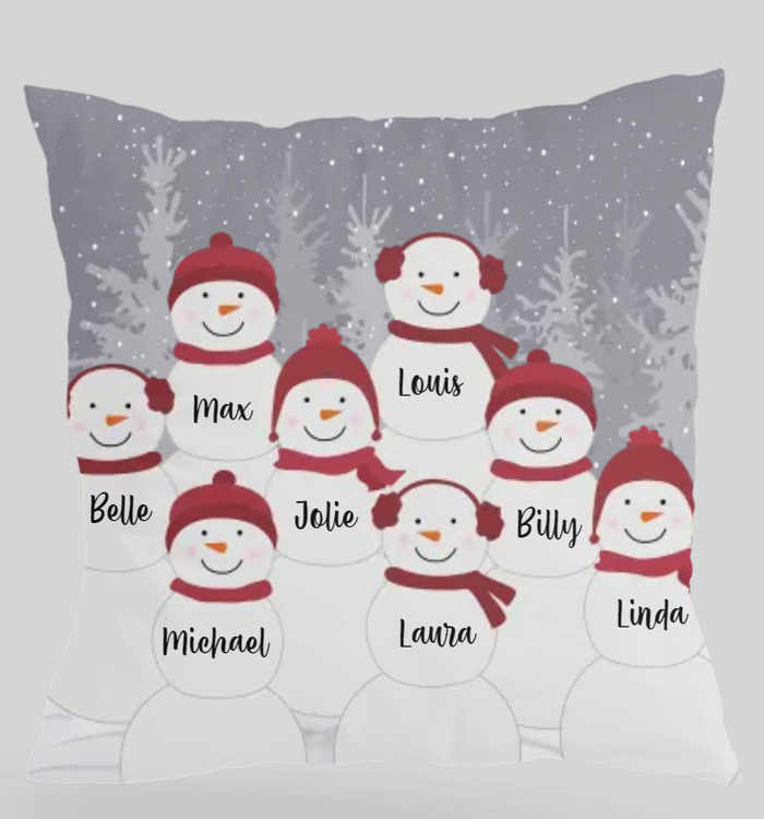 Snowman Personalized Lumbar Throw Pillow
