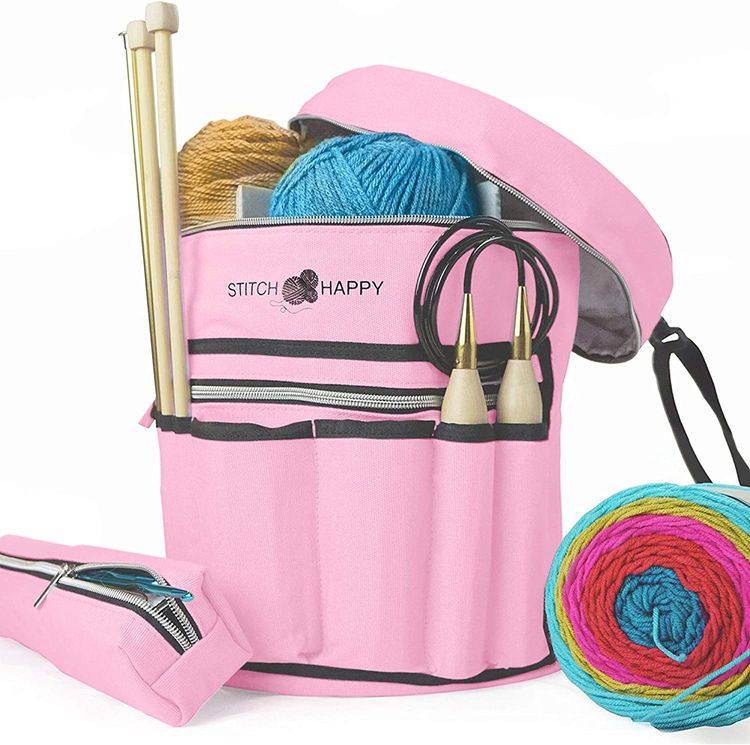 Knitting Yarn Organizer Yarn Accs Knitting Bag Durbale Portable Novelty Sewing  Bag Organizer Carrying Case for Thread Crochet Hooks 