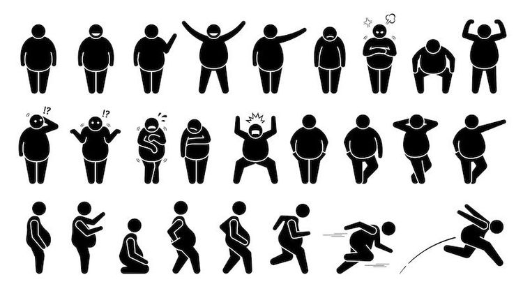 Overweight Fat Man Basic Poses