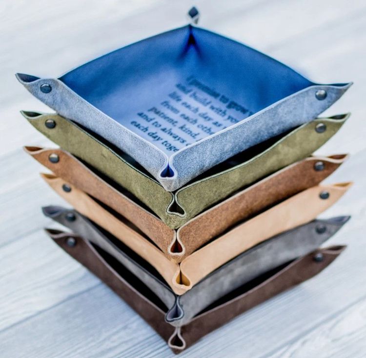 Engraved Leather Tray