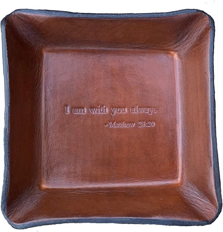 Jesus Christ Bible Verse Leather Tray