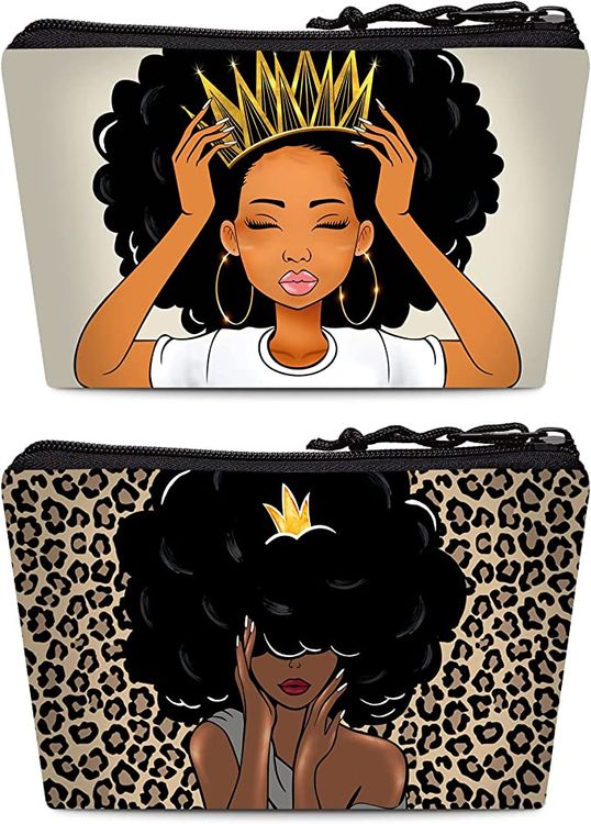 Black Woman Makeup Bag