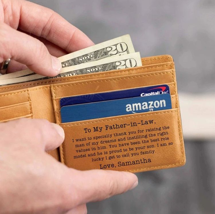 To My Father In Law Leather Wallet