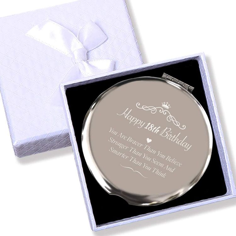 18th Birthday Gift for Girl Compact Makeup Mirror Inspirational Gift Happy  18th Birthday Party Gift 18 Year Old Birthday Gift For Daughter Friends