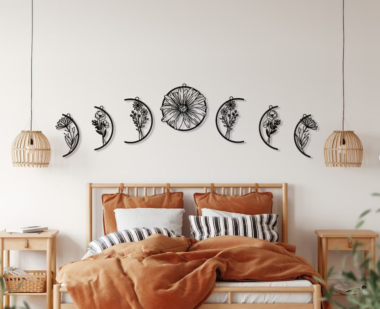 Moon Phase Metal Wall Art