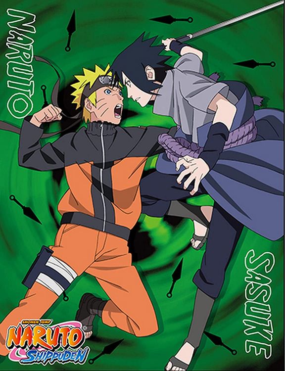 Naruto vs Sasuke Glossy Art Print 11 x 17 In Hard Plastic Sleeve