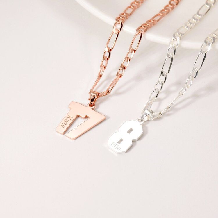 Sport Number Name Necklace