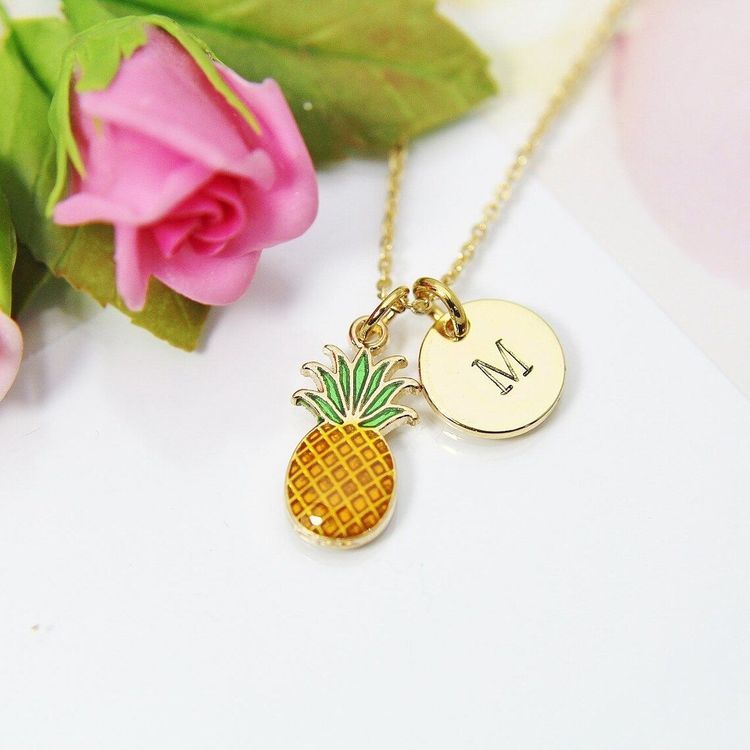 Gold Pineapple Charm Necklace