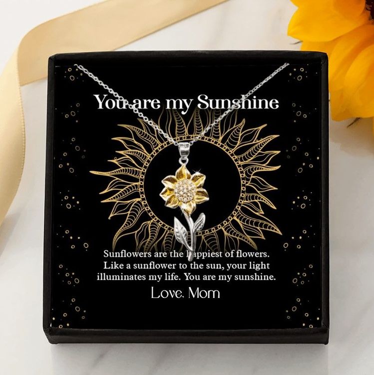 Best You Are My Sunshine Sunflower Necklace