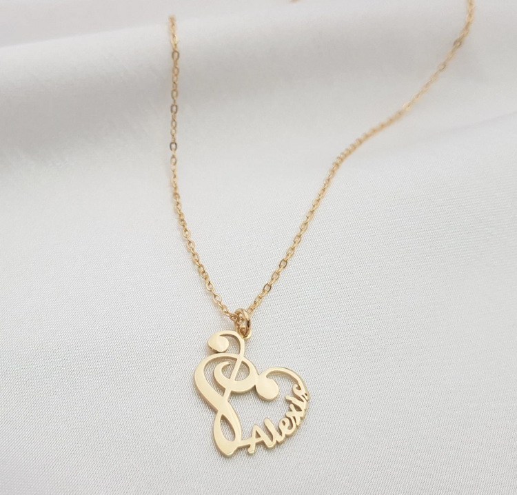Personalized Musical Note Necklace