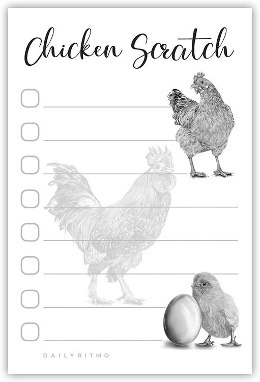 Chicken Scratch Hens Sticky to Do Notepad