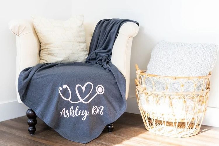 Fleece Throw Blanket Nurse Gift