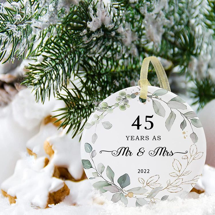 45th Anniversary Wedding Ceramic Ornament