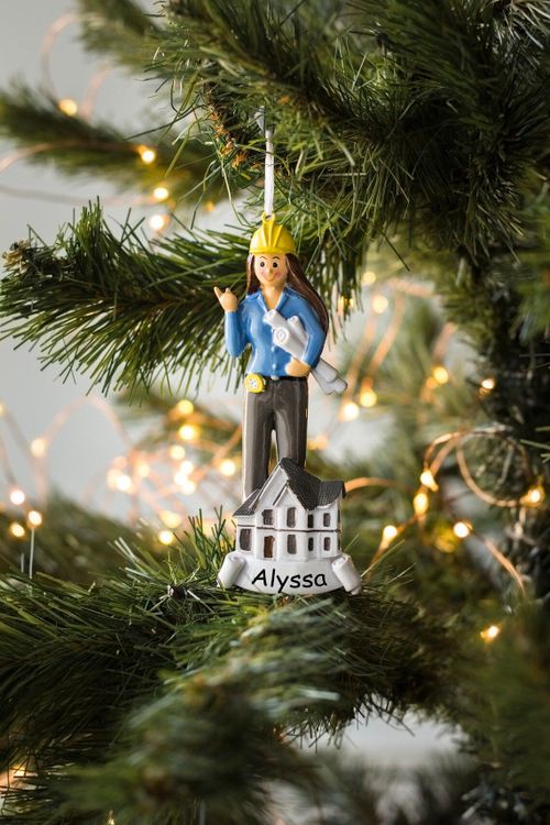 Personalized Architect Girl Ornament