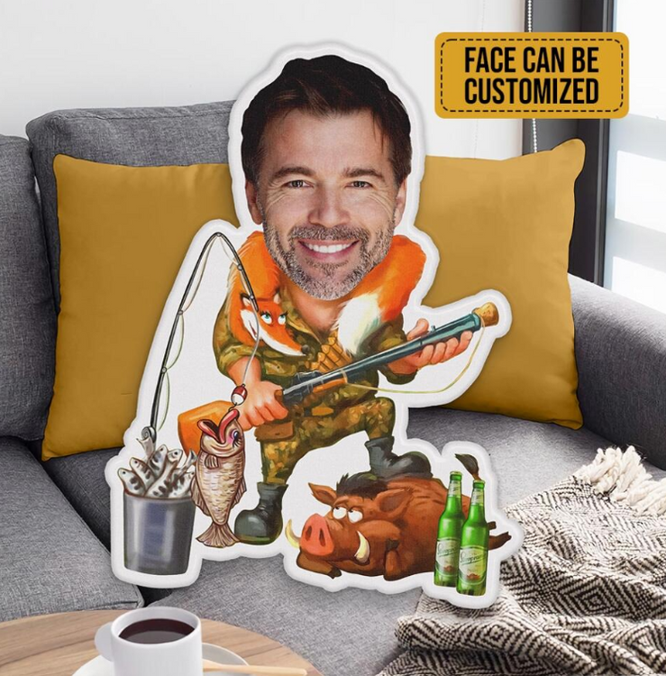 Custom Shape Pillow Fishing Papa