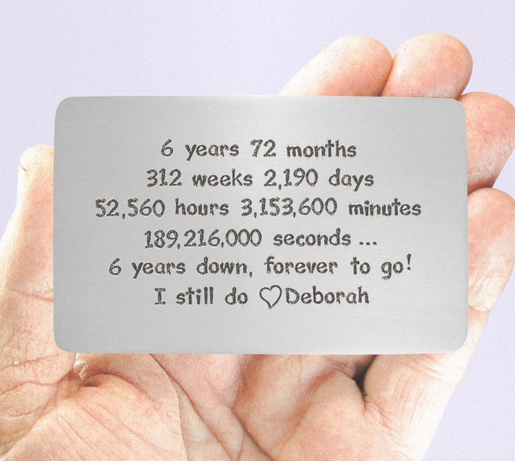 6-Year Anniversary Personalized Card