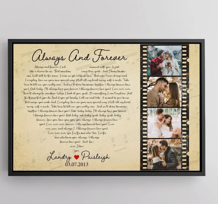Framed Song Lyrics with Photo
