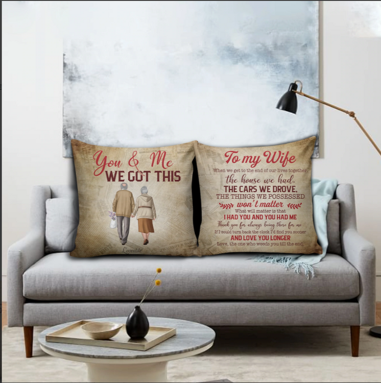 To My Wife - You and Me We Got This Linen Pillow
