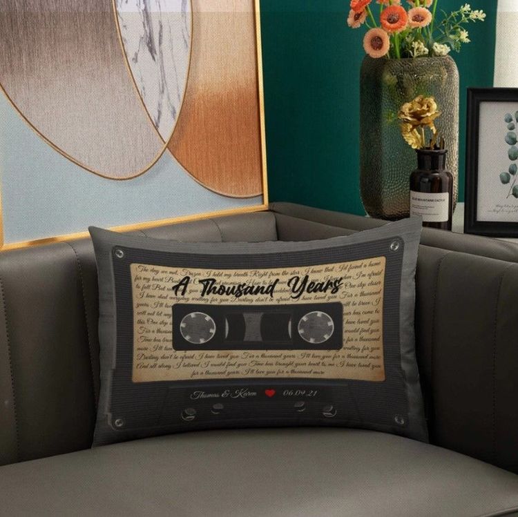 Perfect Anniversary Custom Song Lyrics Pillow